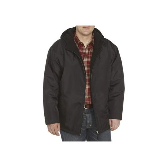 Men's HARBOR BAY Sz 2X Black 100% Polyester Fleece Lined Jacket Parka MSRP $109. - Picture 1 of 8